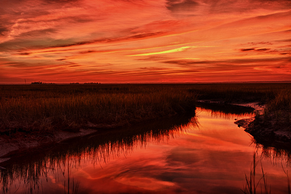 Sunset over the marsh at Warf Road in Egg Harbor Township 11.14.11